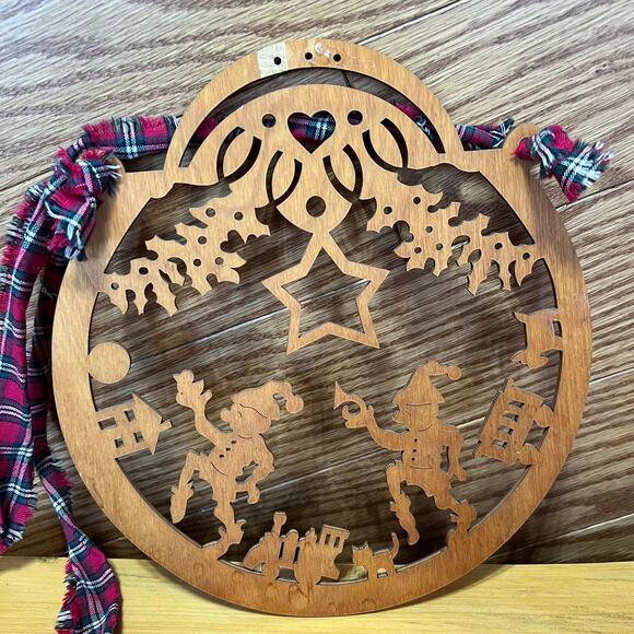 Vintage Debbie Cook 1999 Christmas Elf Star Wooden Laser Cutout 7" Primitive - Picture 6 of 8